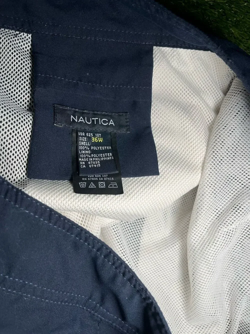 Nautica Board Shorts Colorblock Red Navy Men's 36 Elastic Waist Lined